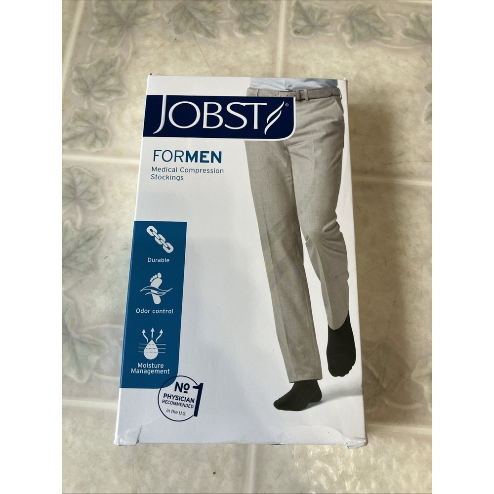 Jobst for Men Casual Medical Compression Socks‎ 20-30 mmHg Large Khaki Knee CT